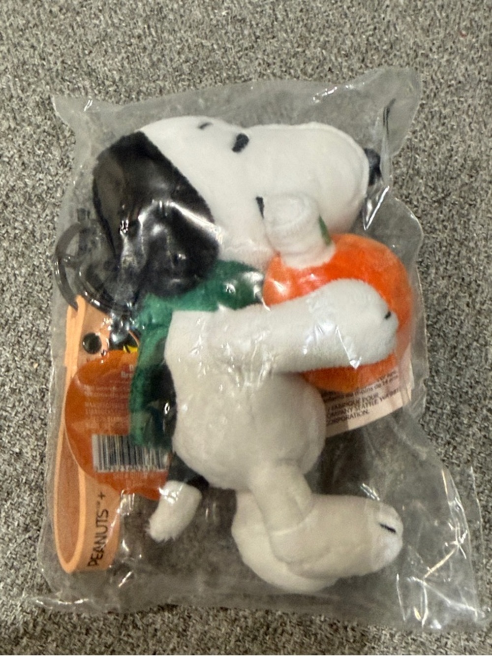 Starbucks Snoopy 2026 Plush Dog Toy Keychain - White, Black & Orange NWT